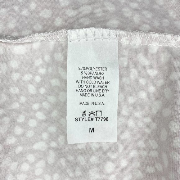 Ruffle Sleeve Round Neck Top- Dusty Rose with white spots - Picture 7 of 7